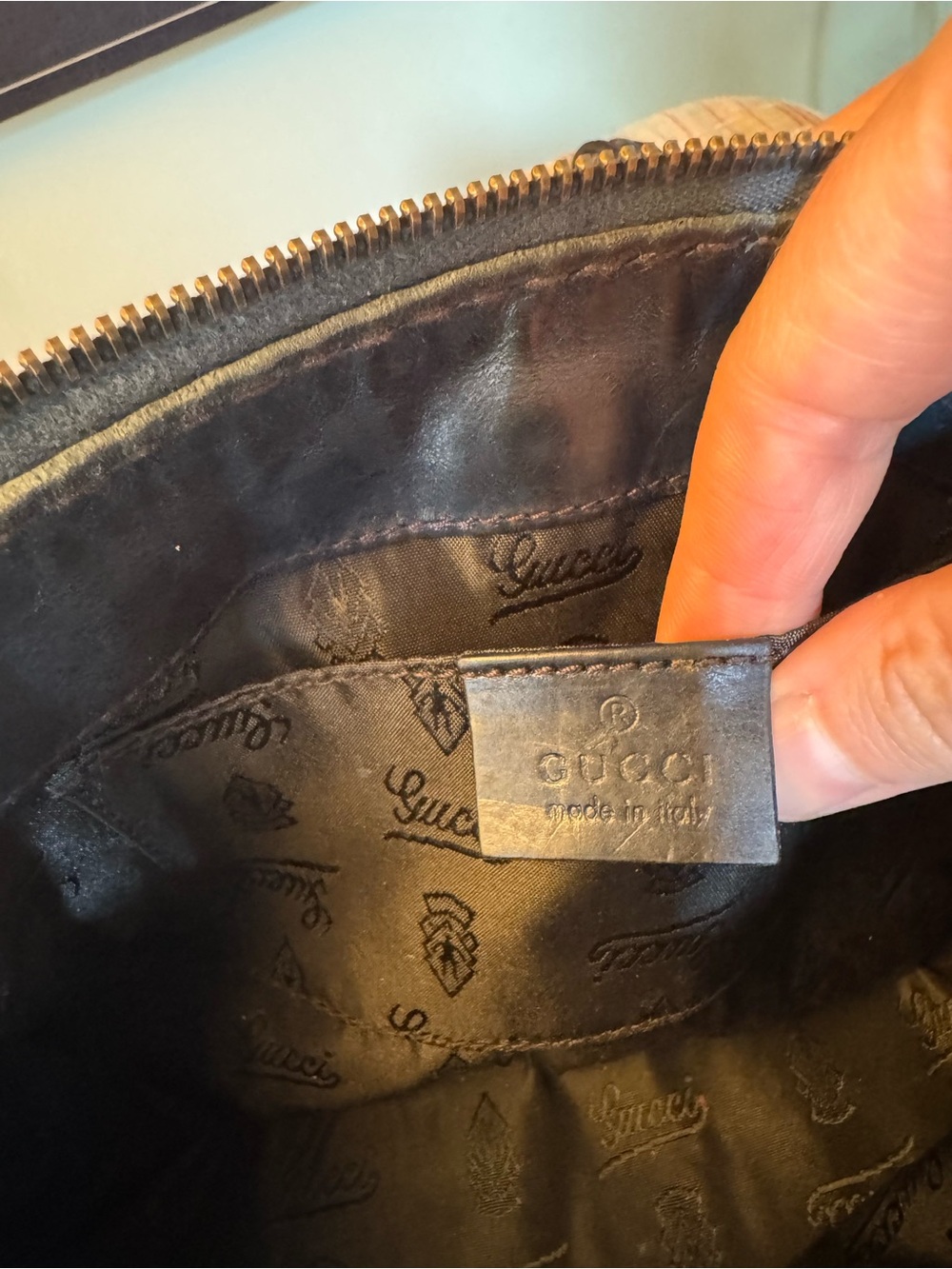 Gucci Hysteria Leather Studded Clutch Bag Blue/Black - Picture 13 of 16